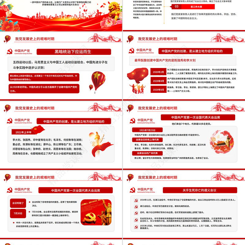 党的光辉历程PPT中国共产党成立104周年党史学习教育党课