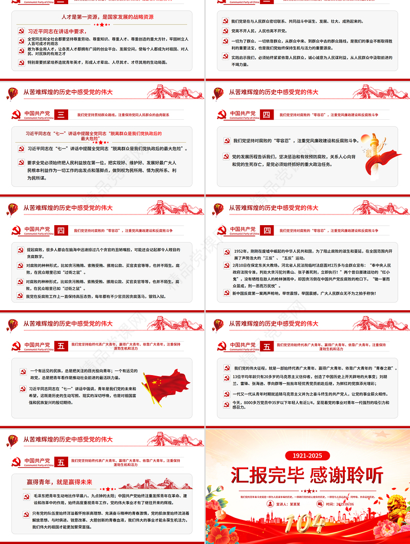 党的光辉历程PPT中国共产党成立104周年党史学习教育党课