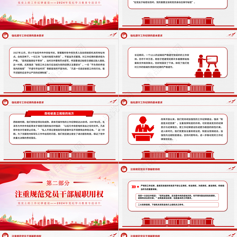 2024年党纪学习教育专题之党史上的工作纪律建设党课PPT课件下载