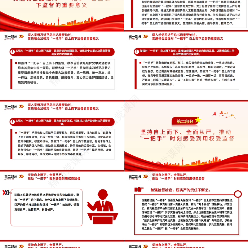 加大对一把手监督管理力度PPT党政风深入学习贯彻习近平总书记关于加强对“一把手”监督的重要论述精神课件模板