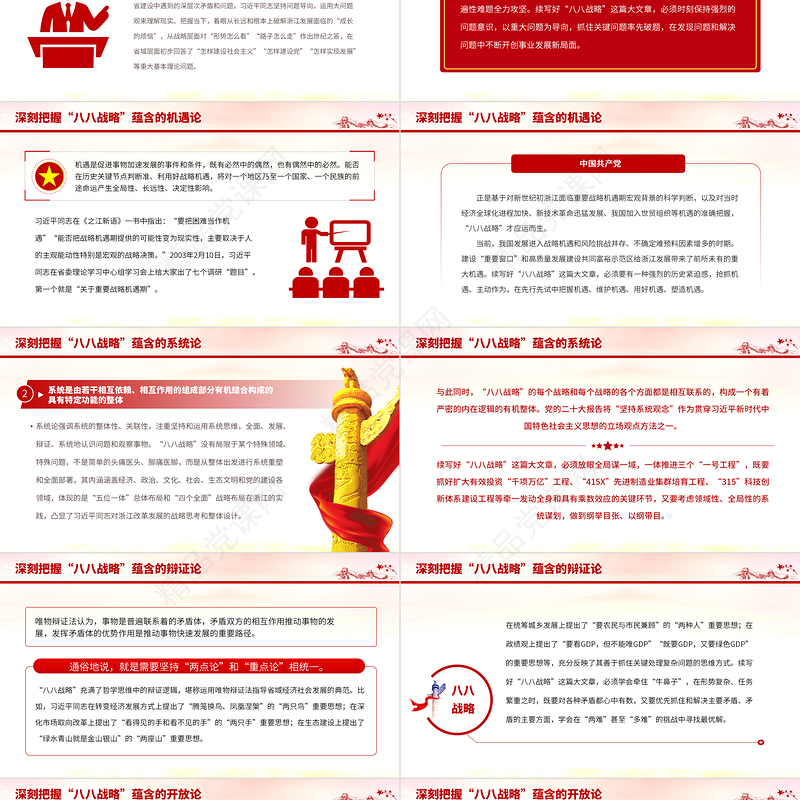 2023八八战略20周年PPT精品深刻把握八八战略蕴含的科学方法论党员学习党课