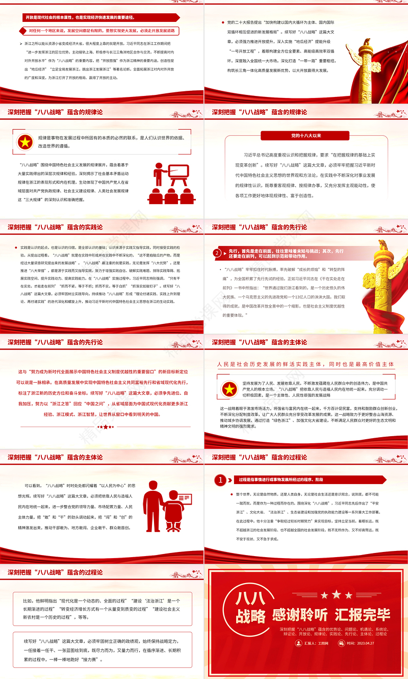 2023八八战略20周年PPT精品深刻把握八八战略蕴含的科学方法论党员学习党课