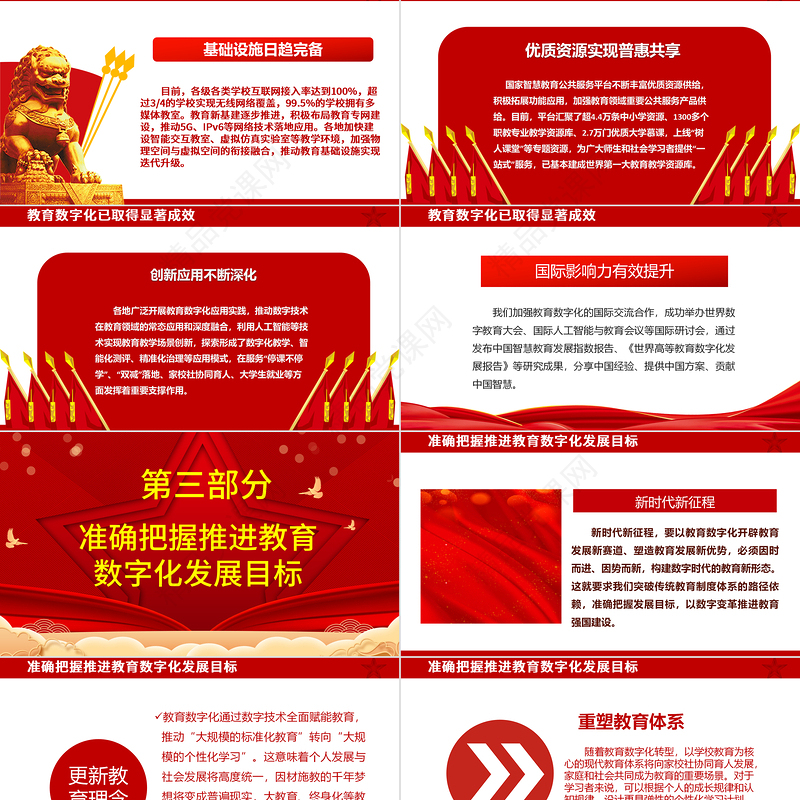 2024以数字化开辟教育发展新赛道ppt喜庆中国风风深入了解习近平新时代教育强国理念广大教师党员干部党课课件