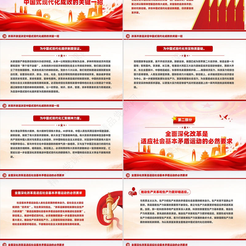 2024把全面深化改革作为推进中国式现代化的根本动力PPT学习教育党课课件