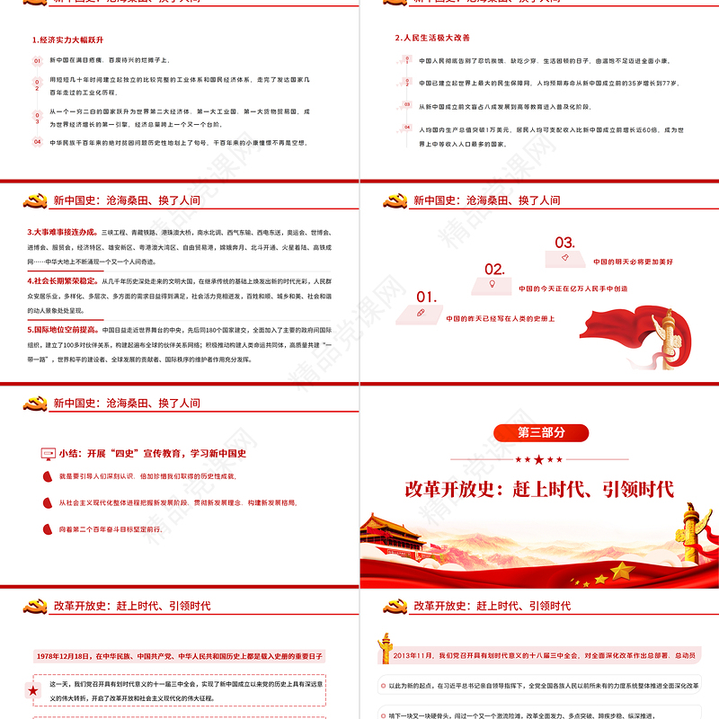 明四史做先锋PPT党政风优质党史学习教育专题党课课件模板