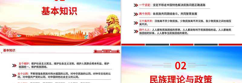 大气简洁民族团结进步活动月PPT民族团结知识应知应会课件