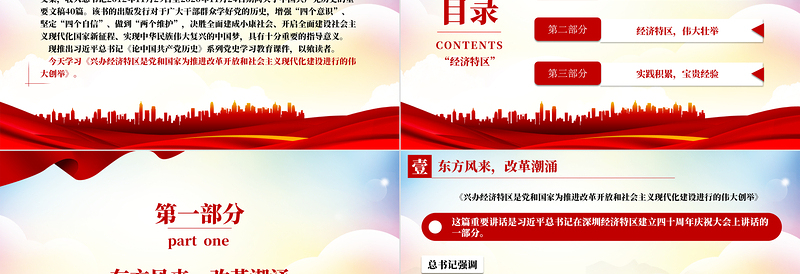 论中国共产党历史PPT中国特色社会主义精彩演绎兴办经济特区是党和国家为推进改革开放和社会主义现代化建设进行的伟大创举