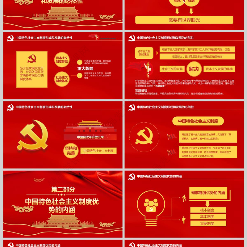  深刻认识中国特色社会主义制度优势PPT模版