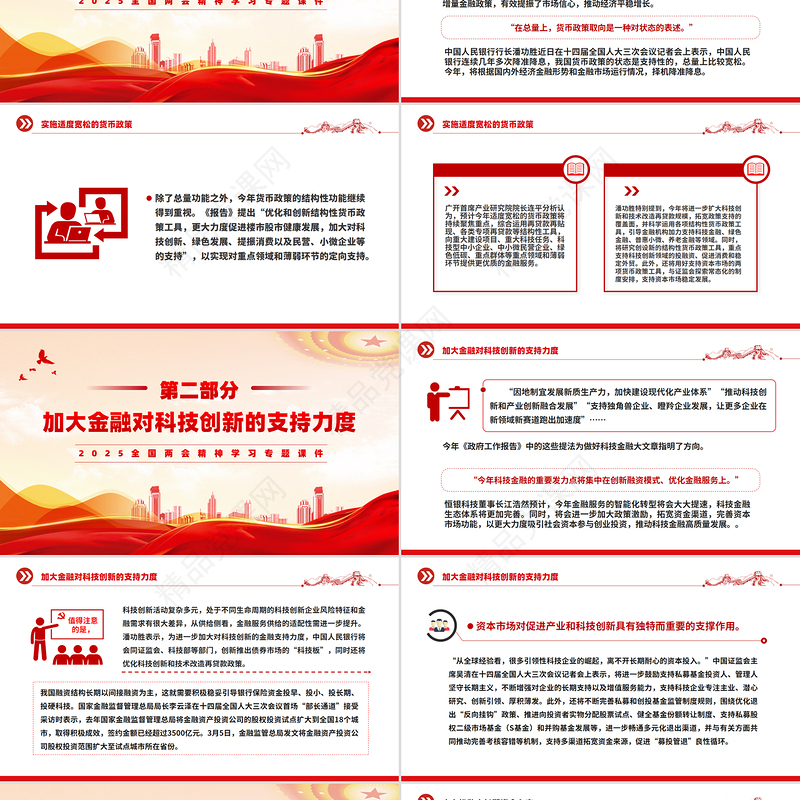 大气简洁《政府工作报告》里的2025年金融风向标PPT课件下载