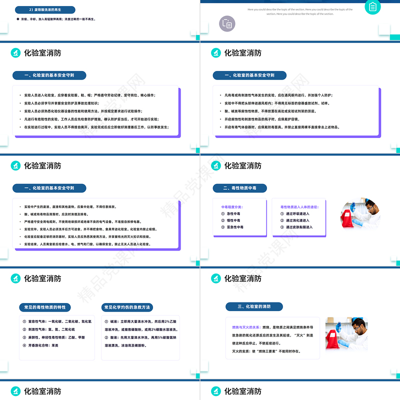 实验室安全PPT简约商务风化学实验室安全使用教育模板课件