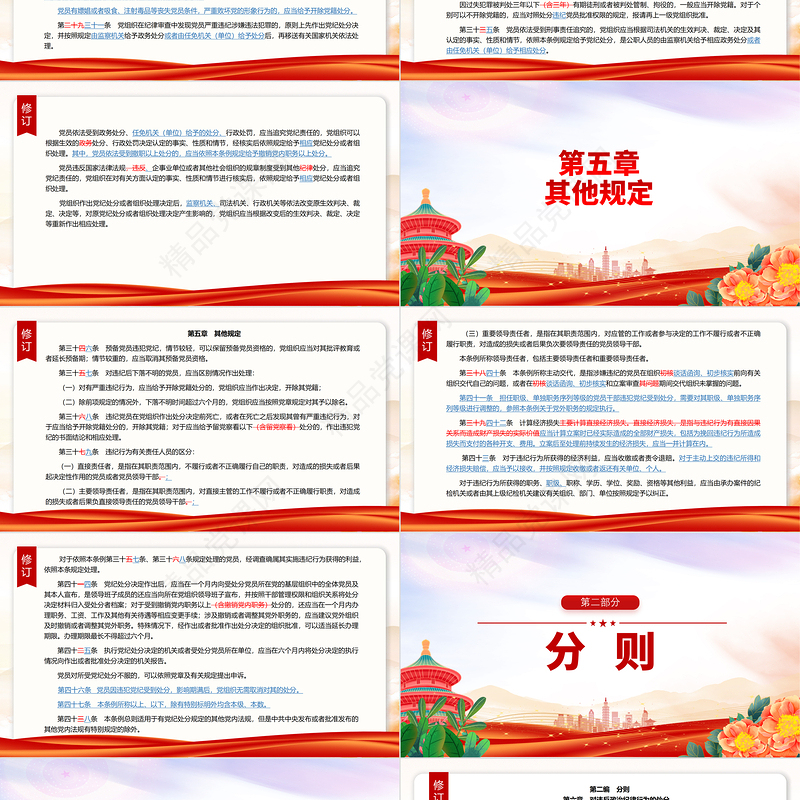 中国共产党纪律处分条例解读（2023年新旧对照版）PPT红色精美纪律处分条例新变化党课课件