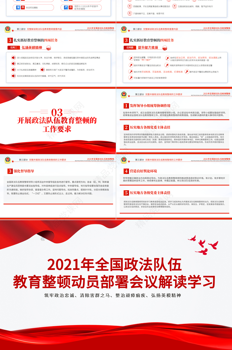 年全国政法队伍教育整顿动员部署会议解读学习PPT模板