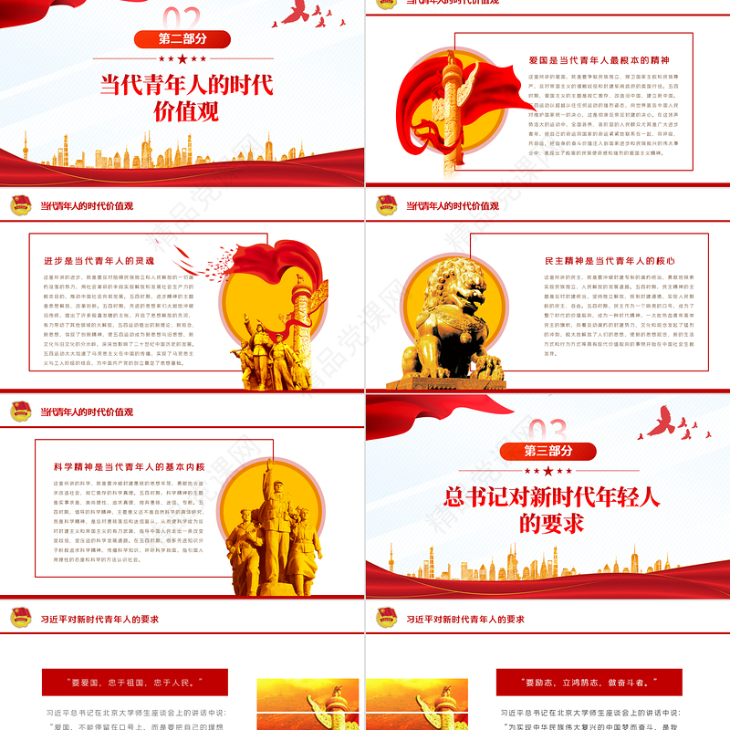 五四青年节团课学习PPT精品新时代的青年坚定不移听党话跟党走团课课件