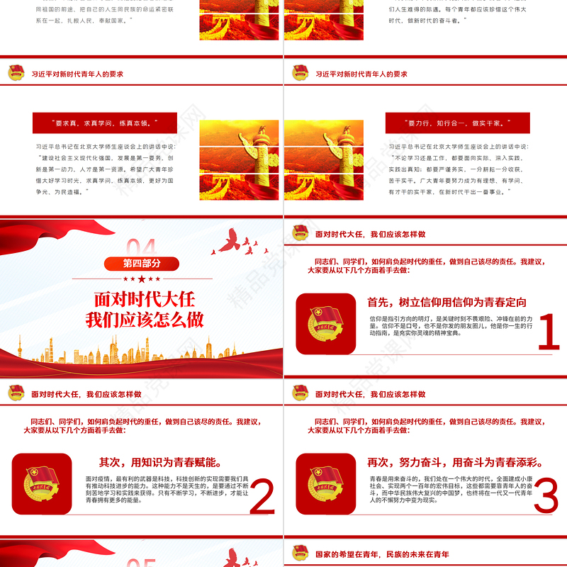 五四青年节团课学习PPT精品新时代的青年坚定不移听党话跟党走团课课件
