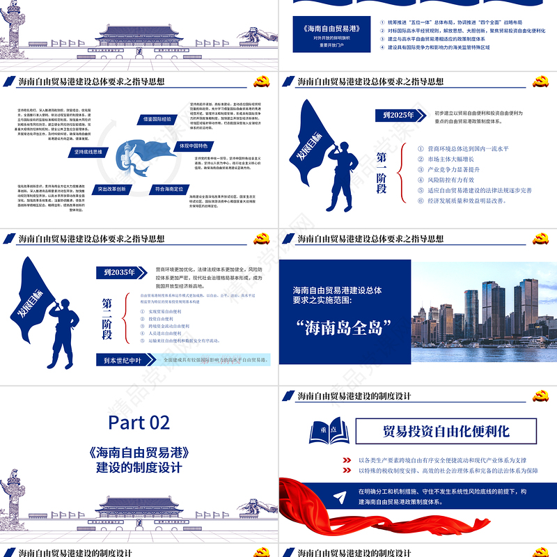 地域党课之全面学习解读海南自由贸易港建设总体方案海南党课PPT模板