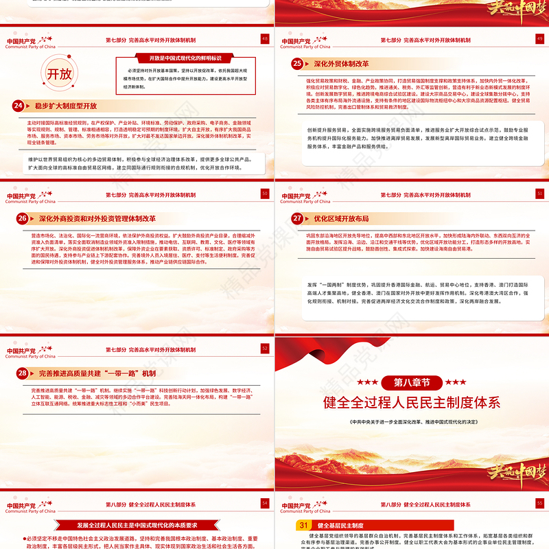 2024《中共中央关于进一步全面深化改革、推进中国式现代化的决定》全文PPT党课课件