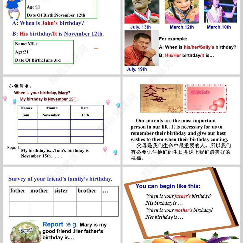  When is your birthday英语课件PPT模板