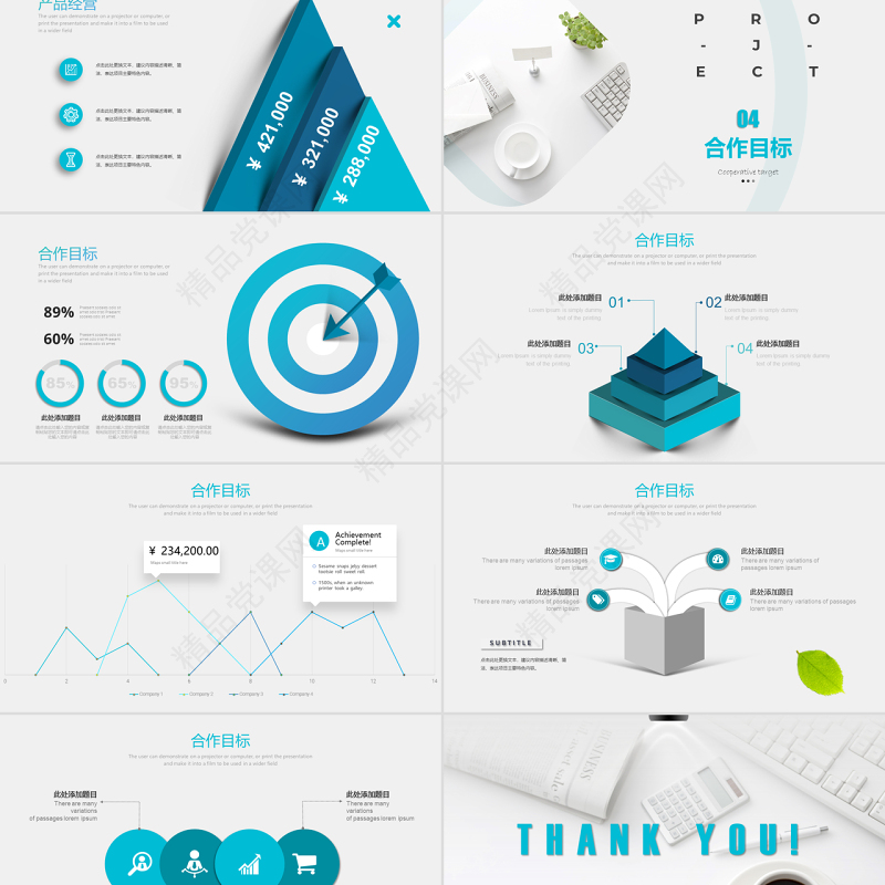 简约清新高端商务项目汇报PPT