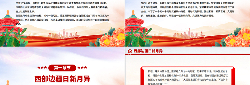 新疆维吾尔自治区成立70周年PPT天山焕新颜丝路著华章课件下载