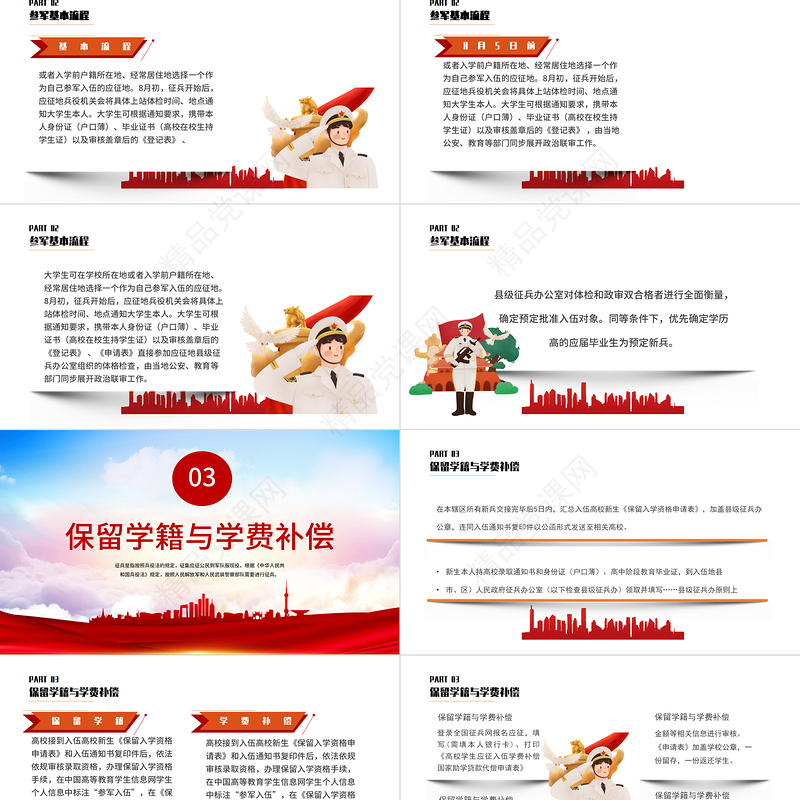 我参军我光荣PPT红色党政风征兵宣传知识讲座专题课件模板