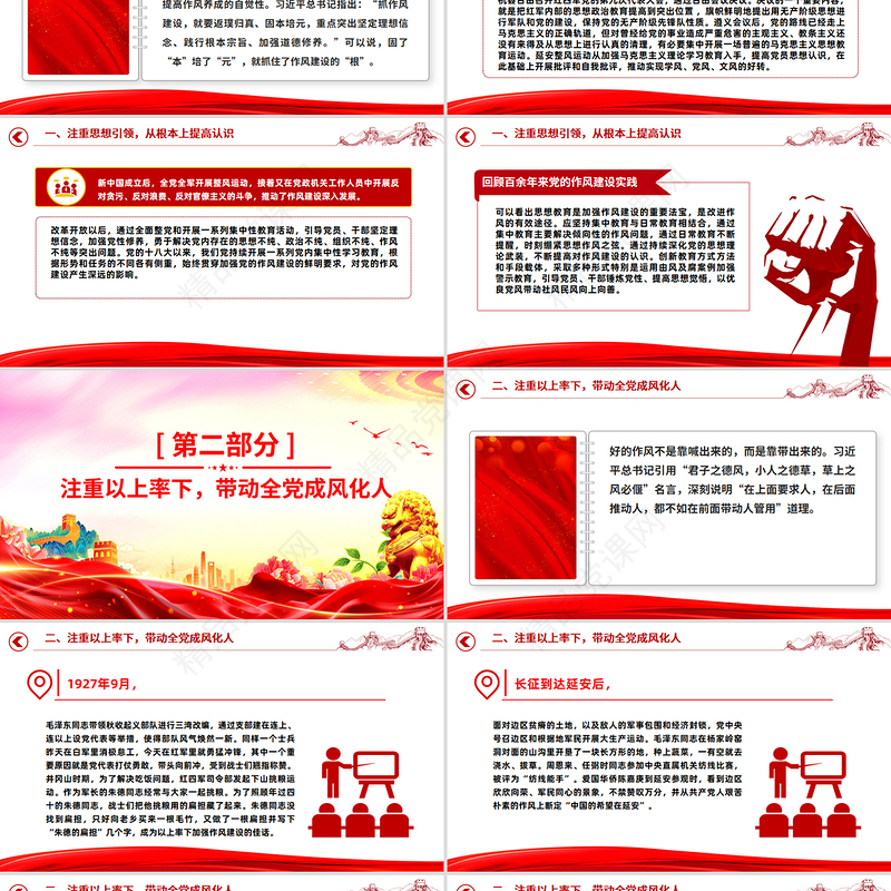 简洁风党史上作风建设的重要经验启示PPT党课下载