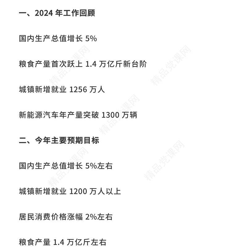 2025政府工作报告极简版PPT红色简介学习全国两会精神党课(讲稿)