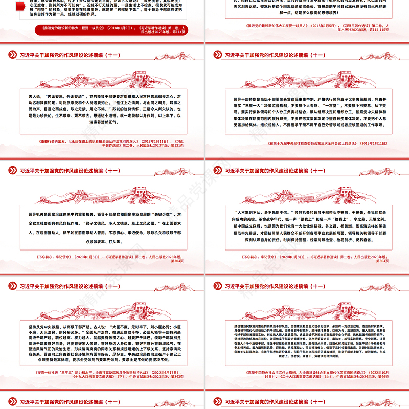 大气简洁习近平关于加强党的作风建设论述摘编（十一）PPT党课下载