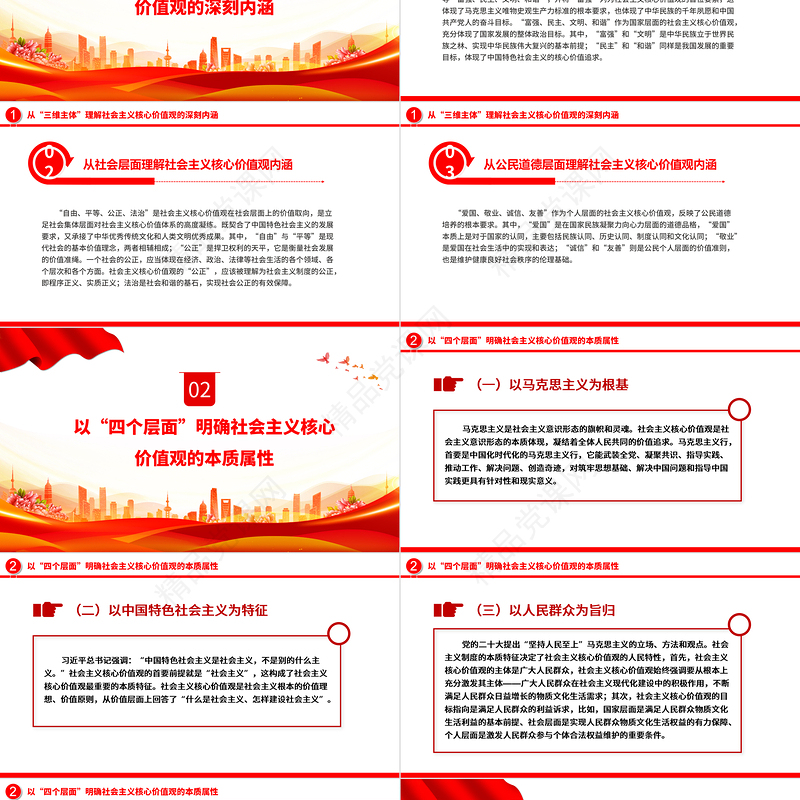 广泛践行社会主义核心价值观PPT红色简洁凝聚人心汇聚民力思想教育专题微微党课课件