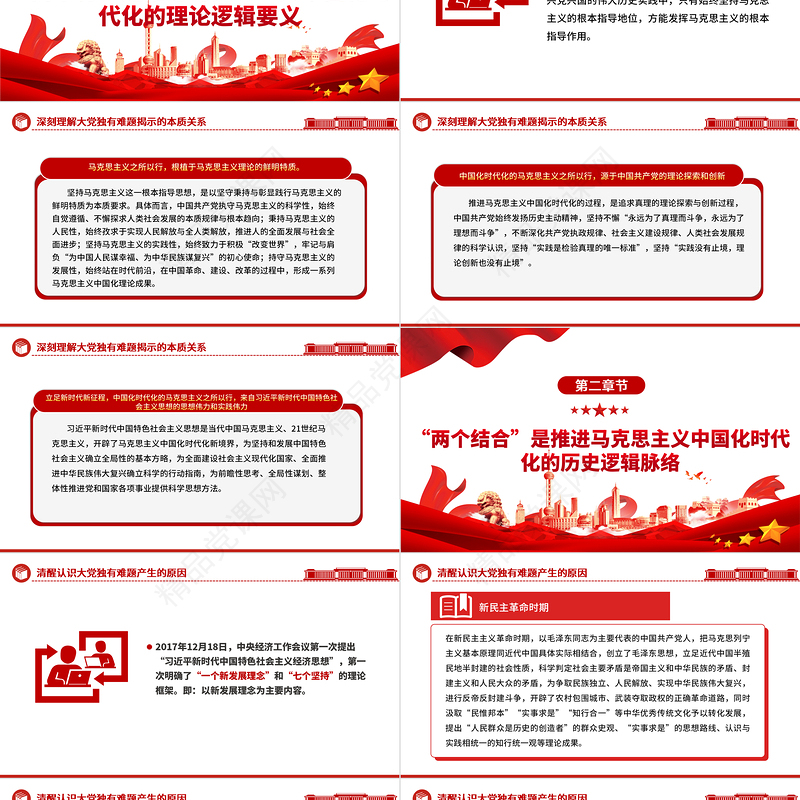 2023马克思主义中国化时代化的根本遵循ppt大气精美学习贯彻习近平新时代中国特色社会主义思想主题教育党组织党支部党员学习培训党课