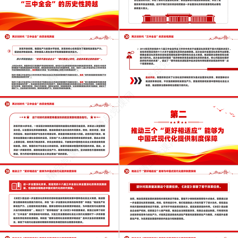 简洁精美2024与时俱进确定改革目标任务为中国式现代化提供制度保障PPT下载