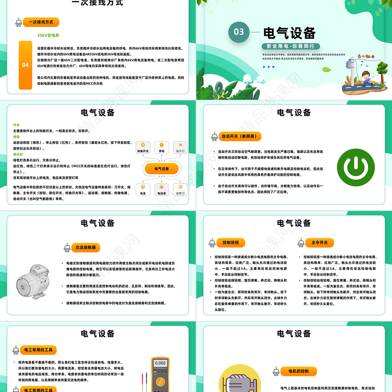 2024电气基础与用电安全PPT插画电气基础与用电安全课件下载