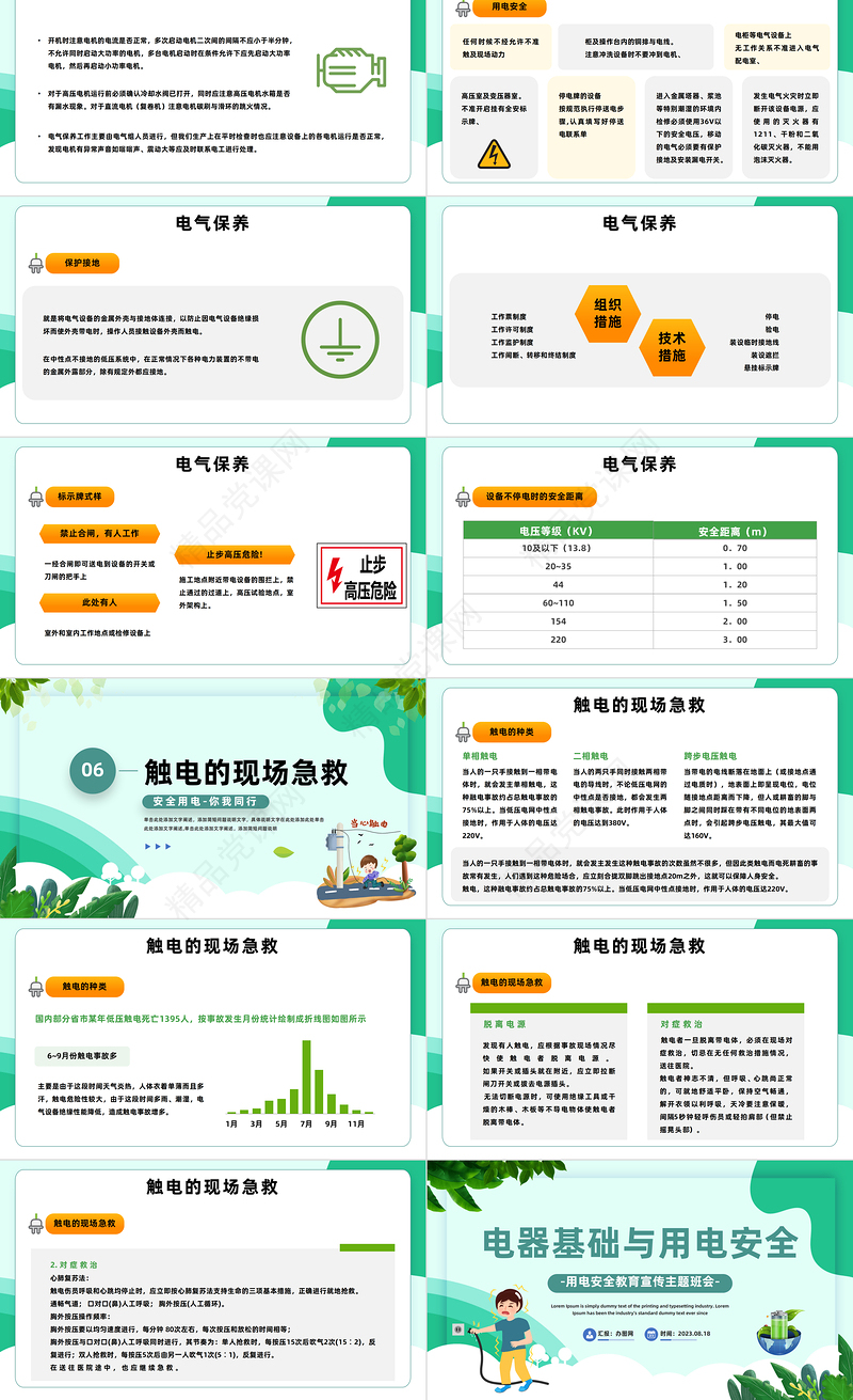 2024电气基础与用电安全PPT插画电气基础与用电安全课件下载