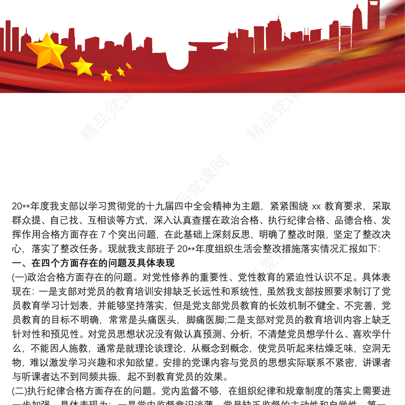 党支部整改措施落实情况