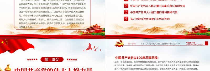 2021中国共产党得伟大人格力量PPT庆祝建党一百周年专题党课党支部党史学习教育专题辅导