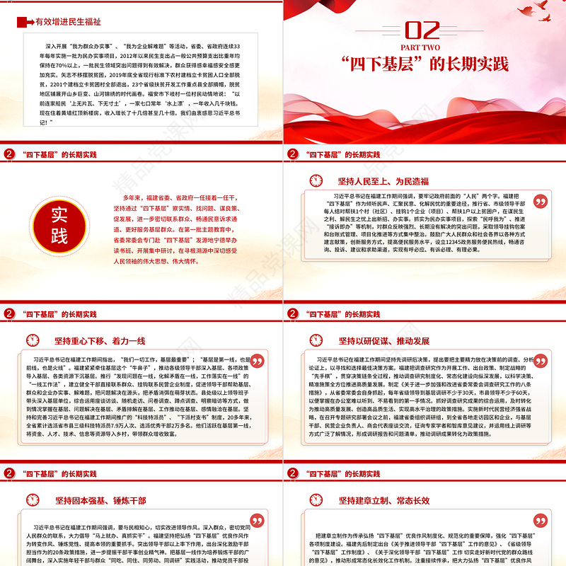 弘扬“四下基层”优良作风PPT党政风党建风学习贯彻习近平新时代中国特色社会主义思想主题教育党课