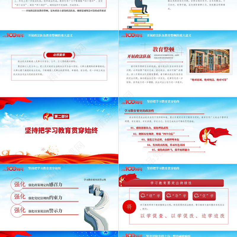 全国政法队伍教育整顿动员大会庆祝建党100周年PPT