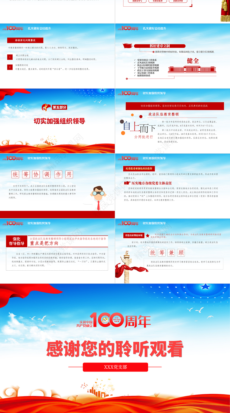 全国政法队伍教育整顿动员大会庆祝建党100周年PPT