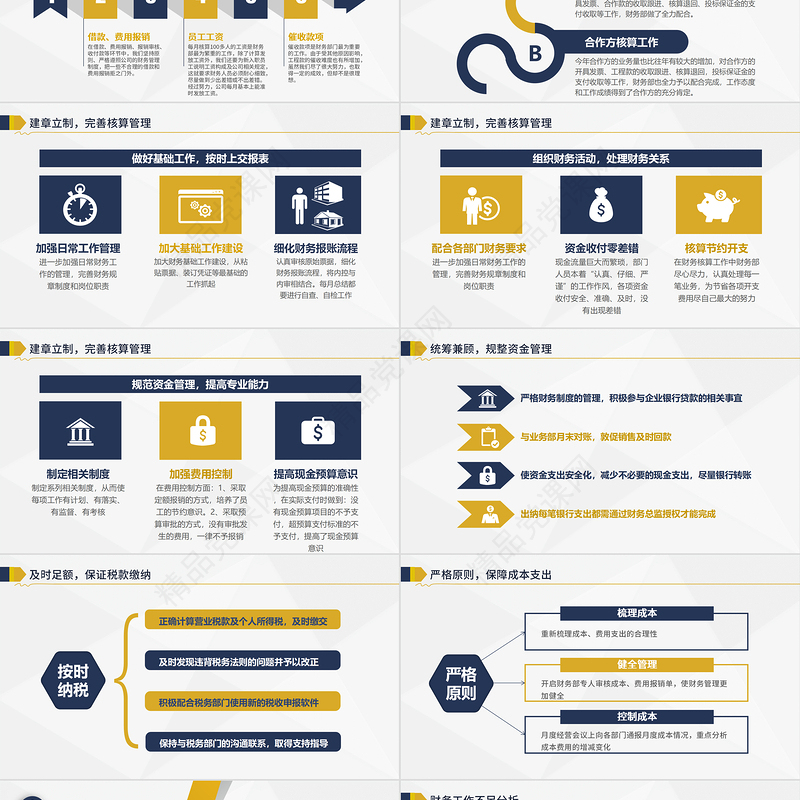 2021财务部工作总结PPT蓝色大气模板