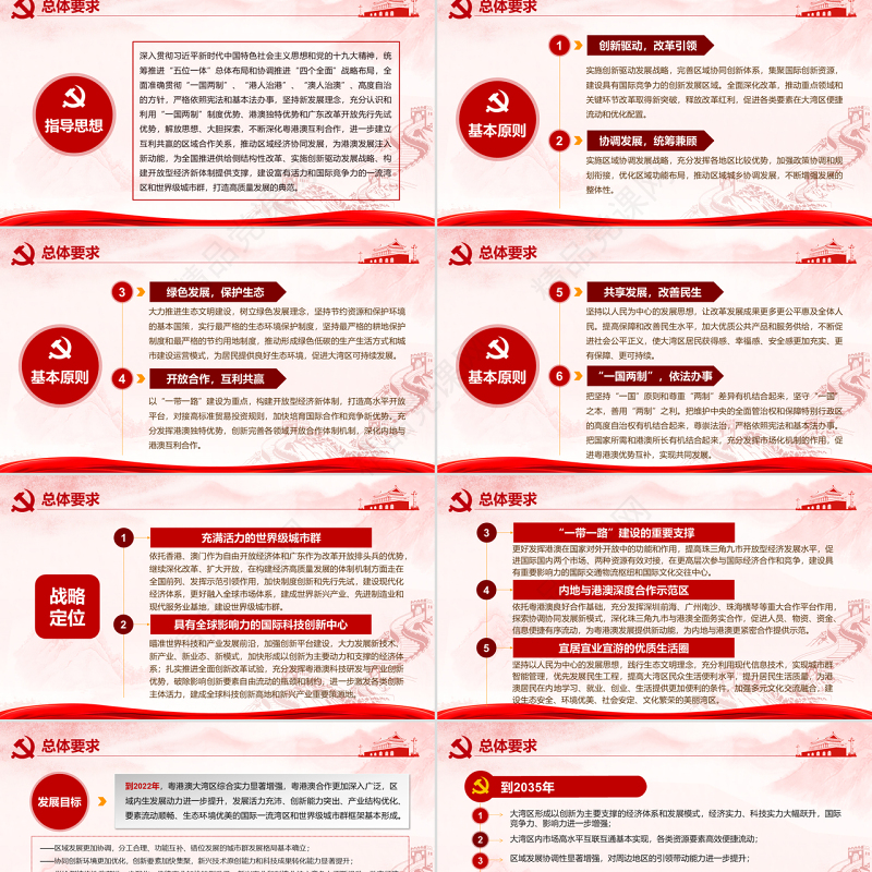 原创地域党课之粤港澳大湾区发展规划纲要-版权可商用