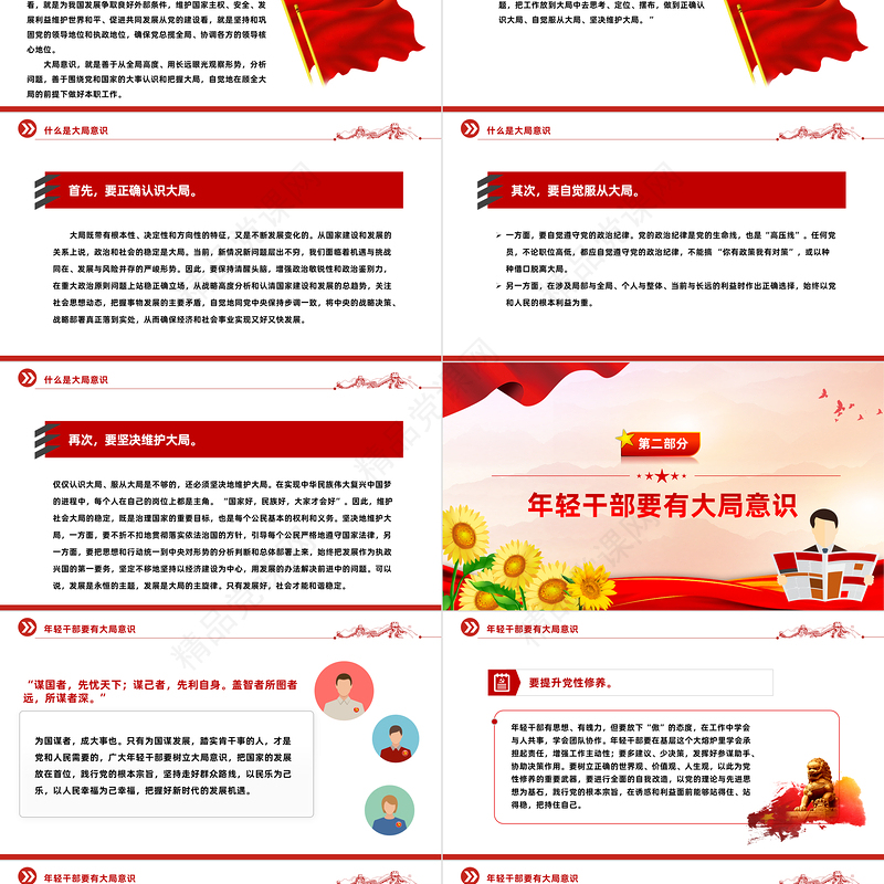 大局意识PPT简洁精美增强大局意识履行使命责任党员干部学习微党课