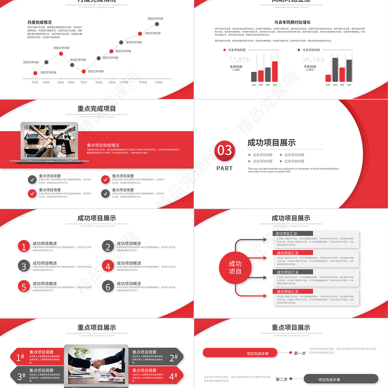 2023年终总结PPT简洁大气红色实用年终总结计划PPT课件
