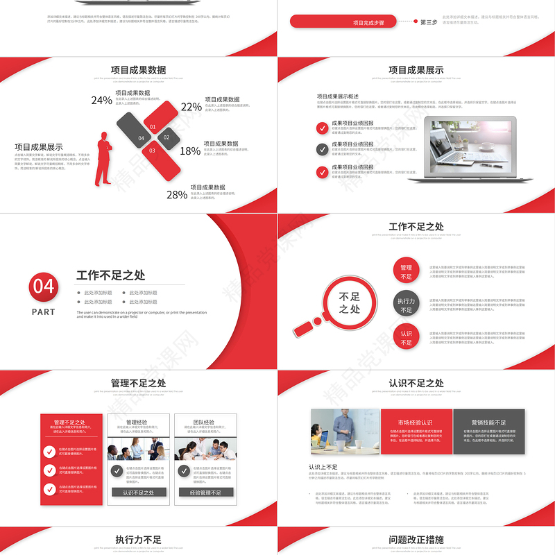 2023年终总结PPT简洁大气红色实用年终总结计划PPT课件