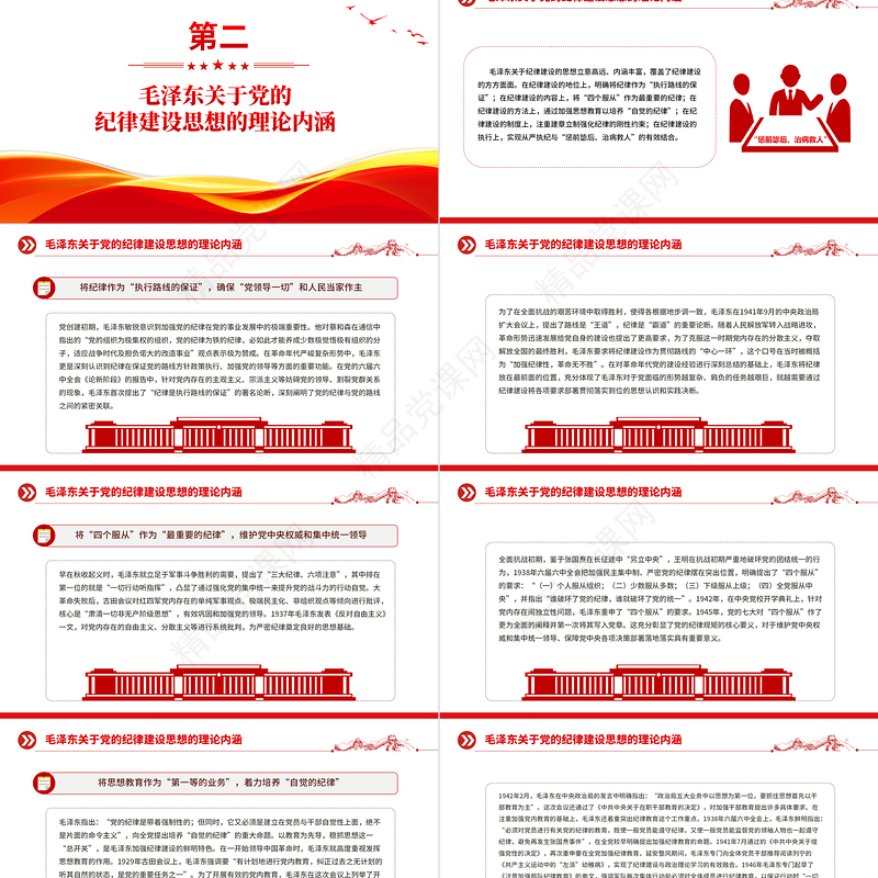 2024大气简洁毛泽东关于党的纪律建设思想的理论内涵及时代价值PPT下载
