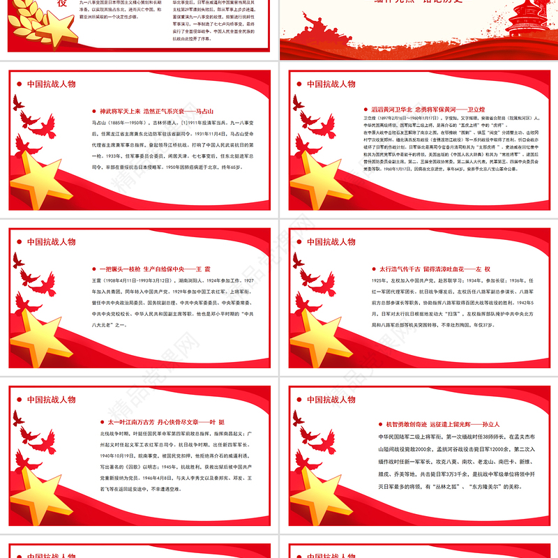2025年纪念抗日战争胜利80周年PPT中国人民抗日战争暨世界反法西斯战争胜利80周年纪念日课件