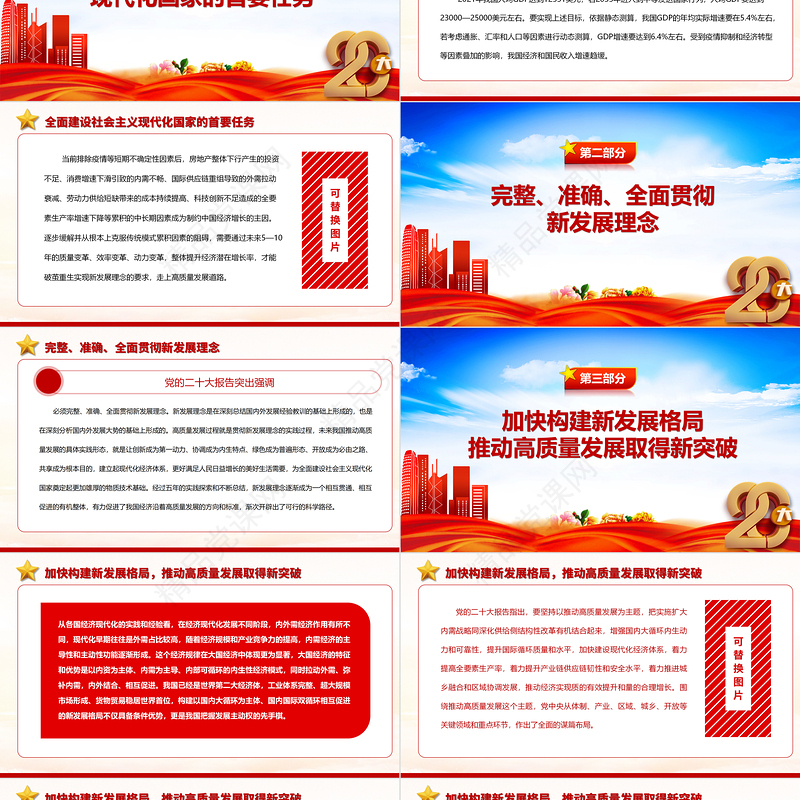 2023经济高质量发展取得新突破的谋篇布局PPT大气精美党员干部学习教育专题党课