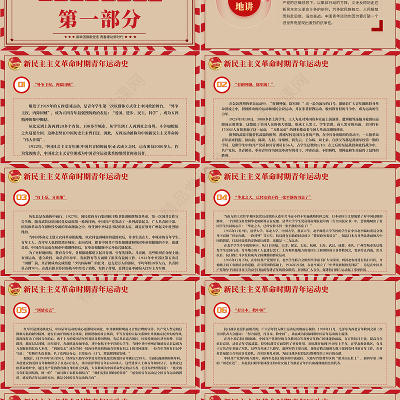 中国青年运动史PPT党政风复古风建团百年青春向党弘扬五四精神挥洒热血青春专题团课