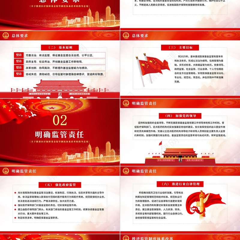 关于推进医疗保障基金监管制度体系改革的指导意见PPT模板