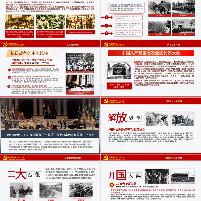 党政风极简风七一建党节建党100周年中国共产党简史授课专题党课PPT