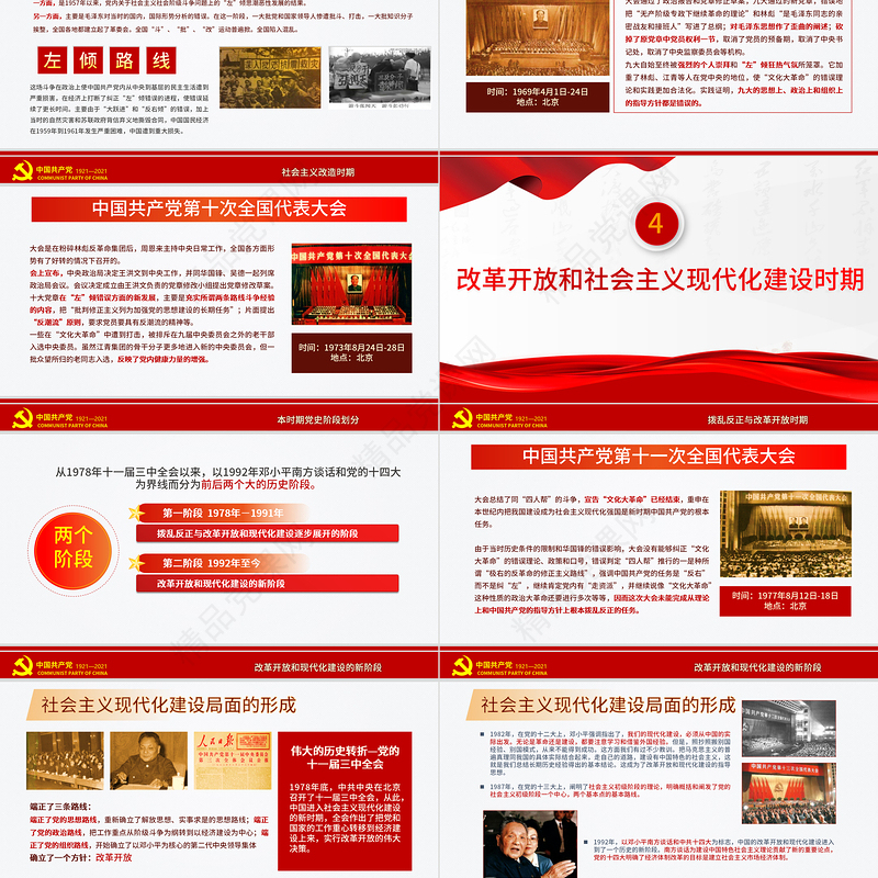 党政风极简风七一建党节建党100周年中国共产党简史授课专题党课PPT