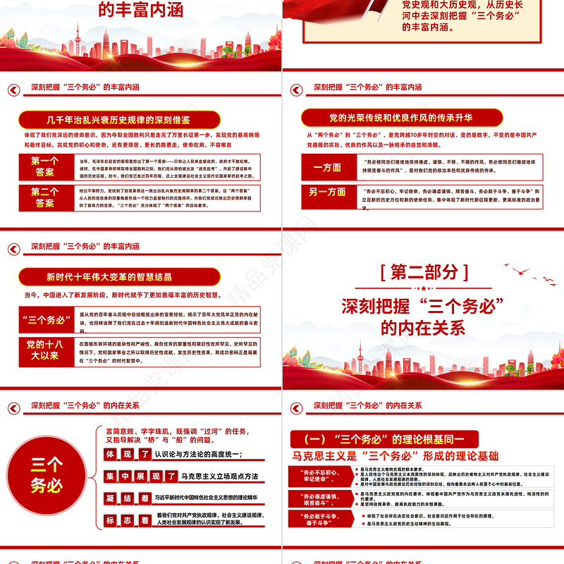 “三个务必”的深刻内涵和重大意义PPT简约优质风党员干部学习解读党的二十大报告精神专题党建党课课件模板